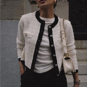 GORGEOUS NWOT MANGO Pocket Tweed Cardigan